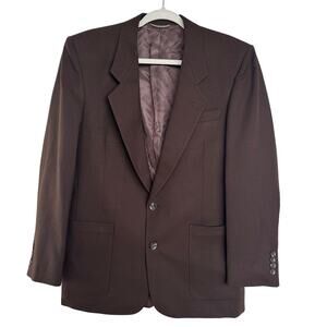 Vintage Christian Dior Monsieur Mens Brown Wool Tailored Suit Coat Size 40R, EUC